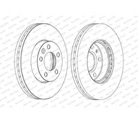 2x FERODO Disco de freno Delantero Ø308mm Altura: 55,5mm Espesor: 29,3mm ventilado DDF1253C-1 Compatible con VW Multivan T5 7HM, 7HN, 7HF, 7EF, 7EM, 7EN Transporter T5 Furgoneta 7HA, 7HH, 7EA, 7EH
