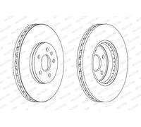 2x FERODO Disco de freno Delantero Ø320mm Altura: 52,4mm Espesor: 30mm ventilado DDF1664C Compatible con AUDI A4 B8 Avant 8K5 Q5 8RB A4 B8 Sedán 8K2 A5 Sportback 8TA A5 B8 Coupé 8T3 A5 B8 Cabrio 8F7