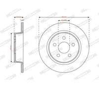 2x FERODO Disco De Freno Trasero Sólido Ø280mm Para Ford Transit Connect V408