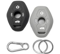 2X Funda Llave Coche Silicona Compatibles BMW 3 Series, 5-7 Series, X5, Z4, X3, Z3, M3, M5, M6, E83, Z8 1997-2010 3 Botones Llave con Mando Carcasa Antideslizante Negro&Gris Click&Fit