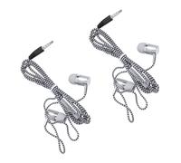 2X H-169 3.5mm Auriculares universales de musica con control de alambre de trigo (plata)