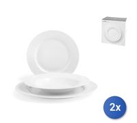 2x H&h Lifestyle Servicios Mesa Malibú 18 Piezas Con Forma De Ala. Compuesto 6