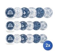 2x H&H Servicio 18 Piezas Mesa Chelsea Garden En Porcelana Decorada