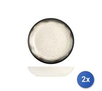 2x H&H Servicio 18 Piezas Mesa Marte Caracterizado Por Una Superficie Punteada