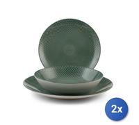 2x H&H Servicio De Mesa Aurora 18 Piezas Forma Coupe