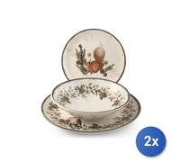 2X H&H Servicios 18 Piezas Mesa Coup Nordic Garland En Cerámica