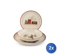 2X H&H Servicios 18 Piezas Mesa Santa Express En Cerámica