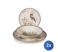 2x H&H Servicios 18 Piezas Tabla Symphony En Cerámica Decorada