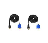 2X HDTV Oro Macho A VGA Hd-15 Macho 15Pin Cable de Adaptador 6Ft 1.8M 1080P