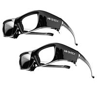 2x Hi-SHOCK® RF Pro "Black Diamond" | Gafas 3D-RF para proyectores: EPSON®, JVC®, SONY® | compatibles con ELPGS03, EB-W16, EH-TW550, EH-TW570, EH-TW5910, EH-TW5100, EH-TW5200, EH-TW5300, EH-TW5350, EH-TW5210, EH-TW6100, EH-TW6600, EH-TW7200, EH-TW8100, EH-TW8200, EH-TW9100, EH-TW9200 | optimiza la nitidez, brillo y contraste [Gafas de obturador | 120 Hz | recargables | 39g | RF estándar | Negro]