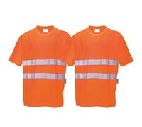 2X Hombre Alta Visibilidad Transpirable Algodón Cómodo Camiseta Humedad 40+ Upf