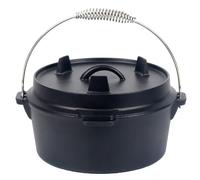 2x Horno Holandés Olla de Hierro Fundido 4,3L Cazuela Olla Grillplatten-Deckel