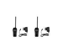 2X IC-M25 Walkie Talkie, Maritime Waterproof VHF Floating Handheld, LCD Display, and Waterproof EU Plug