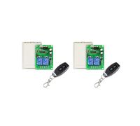 2X Interruptor de Control Remoto Universal de 433 MHz, Relé Inalámbrico, Módulo de 2 Canales, Transmisor y Receptor de RF, CC de 12 V y 24 V para