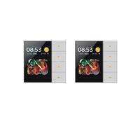 2X Interruptor de Pared Inteligente Tuya Zigbee de 3,5 Pulgadas con Pantalla Táctil, 4 Grupos, 8 Direcciones, Sensor de , Interruptor de