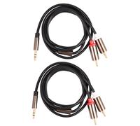 2X Jack 3.5mm a 2 RCA Cable de audio AUX divisor 3.5mm estereo macho a macho RCA Adaptador 2 Cable de altavoz 1m