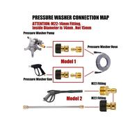 2X Juego de Adaptadores para Lavadora de Alta Presión, Kits de Conexión Rápida, Herramienta A Varilla M22 A Conexión Rápida de 1/4