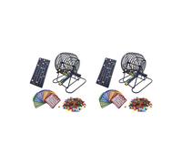 2X Juego de Bingo de Lujo con Jaula de Bingo de 6 Pulgadas, Tablero Maestro de Bingo, 150 Bolas de Colores, 100 Cartones de Bingo Y 600 Fichas de