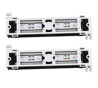 2X Kit de Herramientas de Red 12 Puerto Cat6 Panel de Parches Rj45 Estante de Montaje en Pared de Red Soporte de Montaje