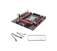 2X Kit de Placa Base X99H con CPU E5 2673 V3+Cable de Interruptor+Cable LGA2011-V3 DDR3X4 RAM M.2 NVME PCI-e 3.0 X16 SATA3.0
