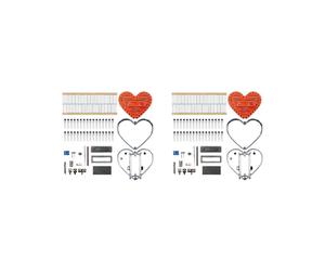 2X Kit de Práctica de Soldadura, Proyecto de Soldadura con Luz LED en Forma de Corazón, Kit Electrónico de Bricolaje con LED RGB para Estudiantes