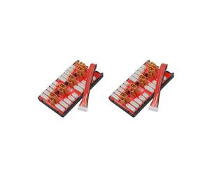 2X la Placa de Carga Paralela XT30 XT60 2 en 1 Admite 4 Paquetes de Baterías Lipo 2-6S para Modelos RC Pieza de Multicóptero