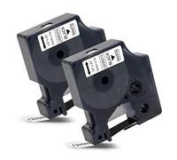 2x Labelwell 12mm x 7m Compatible Cintas de Etiquetas Reemplazo para Dynmo D1 45013 45013S S0720530 Negro sobre Blanco para Dynmo LabelManager 160 280 260P 360D 500TS LabelPoint 150