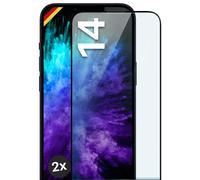 2x Lámina Blindada para Apple iPhone 14 Cristal Duro Real Full Screen Cover P...