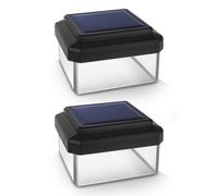 2x Lampara solar LED exterior para poste 80x80 mm Blanco neutro GreenBlue