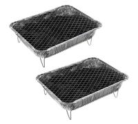 2x LANDMANN Aluminio Parrilla de un Solo Uso Campamento Picnic BBQ Desechable