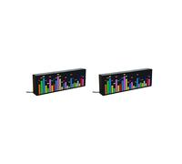 2X LED Music Spectrum Rhythm Lights Sensor de Voz 1624 RGB Indicador de Nivel de Atmósfera con Pantalla de Reloj (Control de Cable)