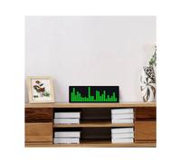 2X LED Music Spectrum Rhythm Lights Sensor de Voz 1624 RGB Indicador de Nivel de Atmósfera con Pantalla de Reloj (Control de Cable)
