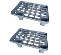 2x Leichtpalette 60x40 Kunststoffpalette im 1/4-Europaletten Maß inkl. gratis Zollstock * Viertel Palette, 2er Set