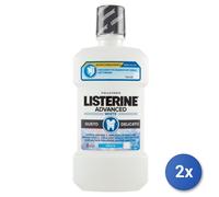 2X Listerine Enjuague Bucal 500 Ml. Advanced White Blanco Delicado