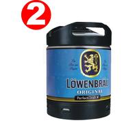 2X Löwenbräu Original Perfect Draft 6 Litro Barril 5,2% Vol Mehrwegpfand