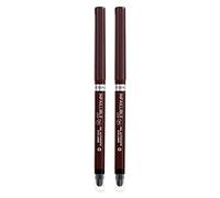 2x L'Oréal Paris Infaillible 36h Grip Liner Lápiz de ojos automático Waterproof Larga duración Color 04 Brown Denim - 2 lápices ojos