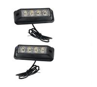 2x Luces de Ámbar 4 LED para Camión SUV 2x Luces de Ámbar 4 LED | Carcasa ABS negra, para lente PC para transparente, ámbar , ligero, para compacto 110x32x28mm
