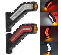 2X Luces Galibo Laterales LED Luces LamFormplas 12 / 24V, Lateral IluminacióN Marcador de Contorno Luz de Camión Van, Trailer Lámpara Lateral Advertencia de Doble Cara Luz Roja Blanca
