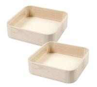 2X Madera Paulownia Bandeja 25cm Cuadrado Vajilla Servir Decorar & Pintura Craft