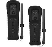 2x Mando a distancia Wii, controlador de juegos Controlador Wii Conexión remota inalámbrica de sensor de movimiento Controlador gamepad de repuesto para consola Wii y Wii, con funda y correa de mano
