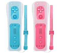 2x Mando a distancia Wii, Mando Wii Mando de juegos Conexión remota inalámbrica con sensor de movimiento Mando gamepad de repuesto para consola Wii y Wii, con funda de silicona y correa de mano