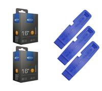 2x Manguera Bicicleta Schwalbe 57-305 (16x2.25) DV 32mm Válvula Dunlop + Elev...