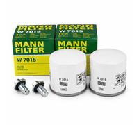 2x MANN-FILTER W 7015 Filtro de Aceite + Tornillo de Drenaje