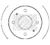 2x MAPCO Disco de freno Delantero Ø230mm Espesor: 11mm Corona de Agujeros - Ø: 114,3mm macizo 15504