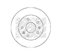 2x MAPCO Disco de freno Delantero Ø262mm Espesor: 14mm Corona de Agujeros - Ø: 114,3mm macizo 15598