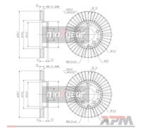 Discos de freno + pastillas delanteras VOLVO S60 I 00- XC90 I 02-