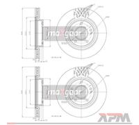 2x Disco de freno ventilado 19-2393 MAXGEAR para MITSUBISHI GRANDIS