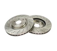 2x MAXGEAR Disco de Freno Delantero Perforado Ventilado Ø345mm para