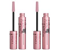 2x Maybelline New York Sky High Máscara de pestañas voluminizadora y alargadora Color negro Adecuada para ojos sensibles