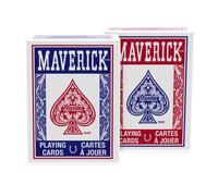 2x Mazos Maverick Azul/ Rojo Juego Cartas Póker Estándar Índice Trucos de Magia